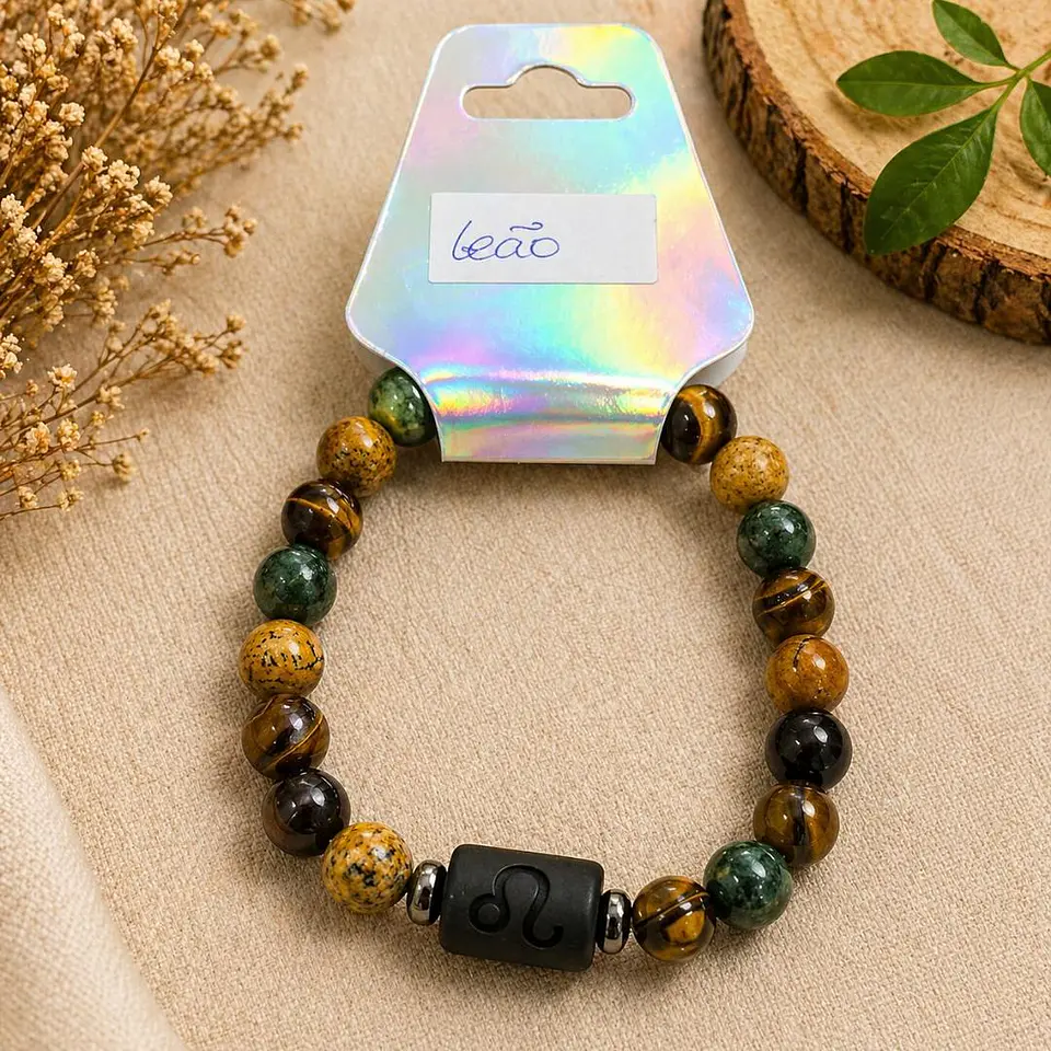 ✨ Pulseira Signo com Pedras Naturais ✨ 4