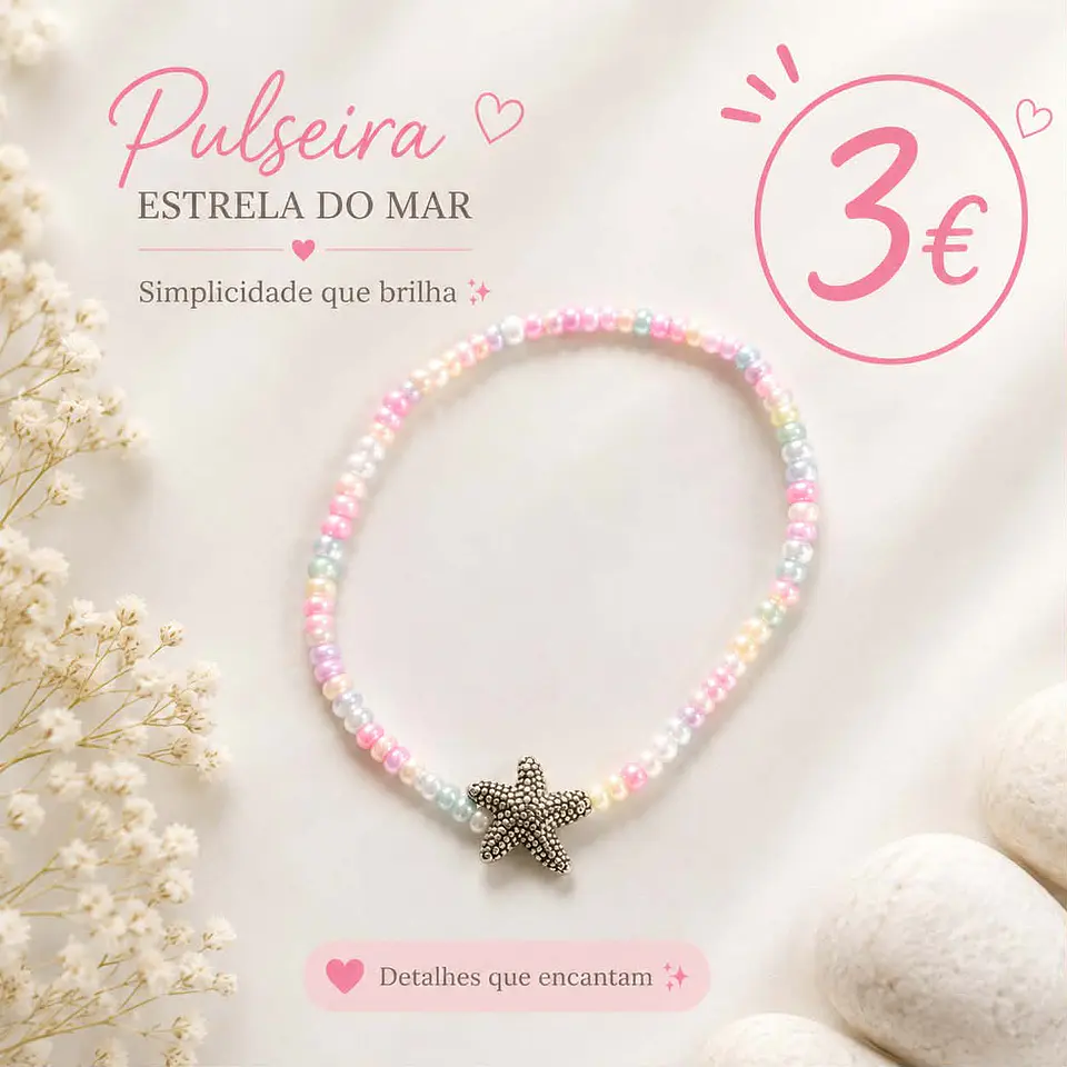 Pulseira missangas estrela do mar  1