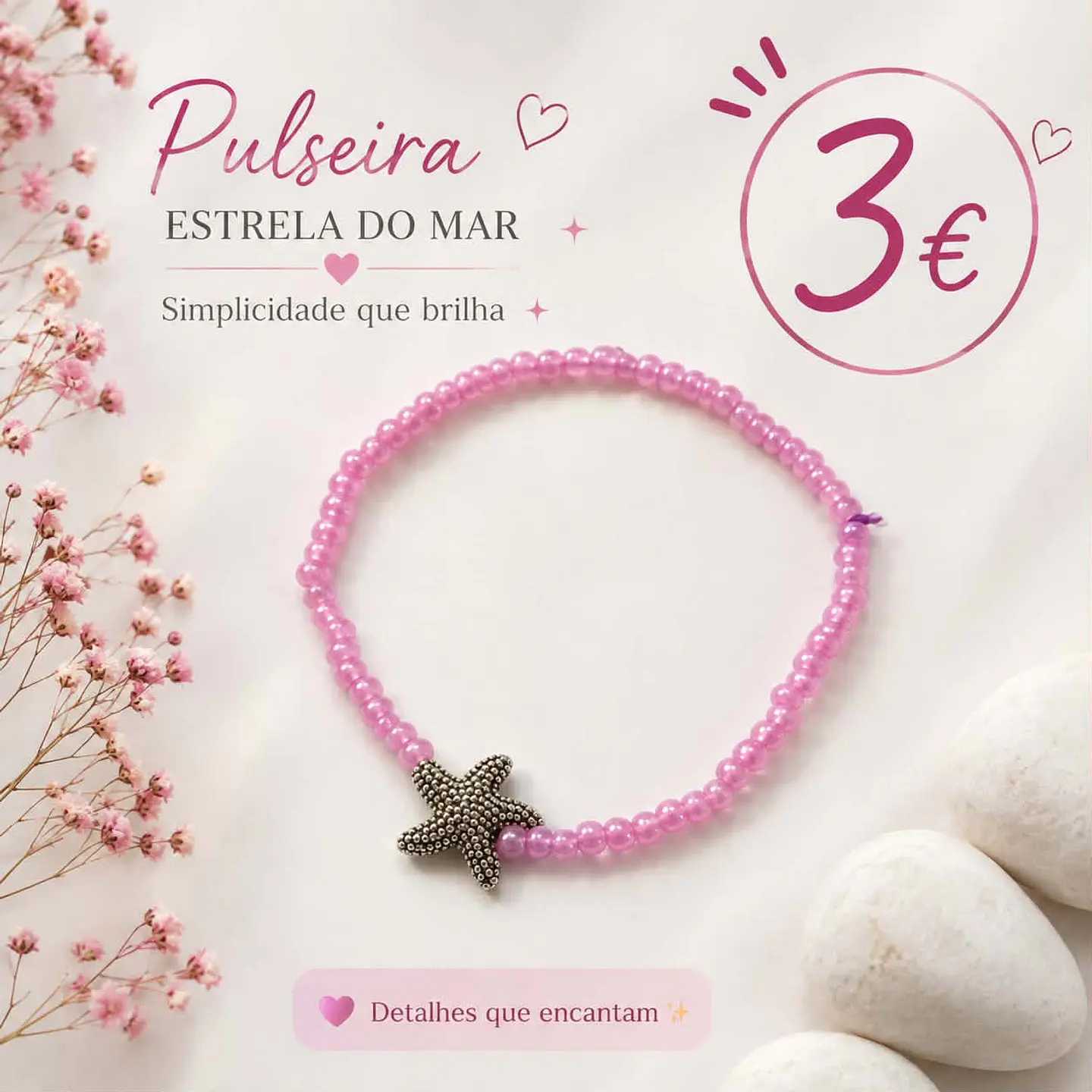 Pulseira missangas estrela do mar  3