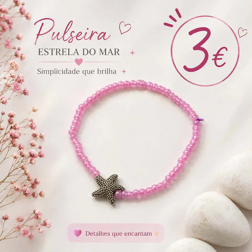 Pulseira missangas estrela do mar  3