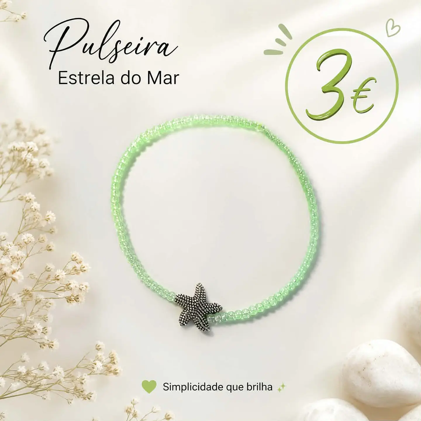 Pulseira missangas estrela do mar  5