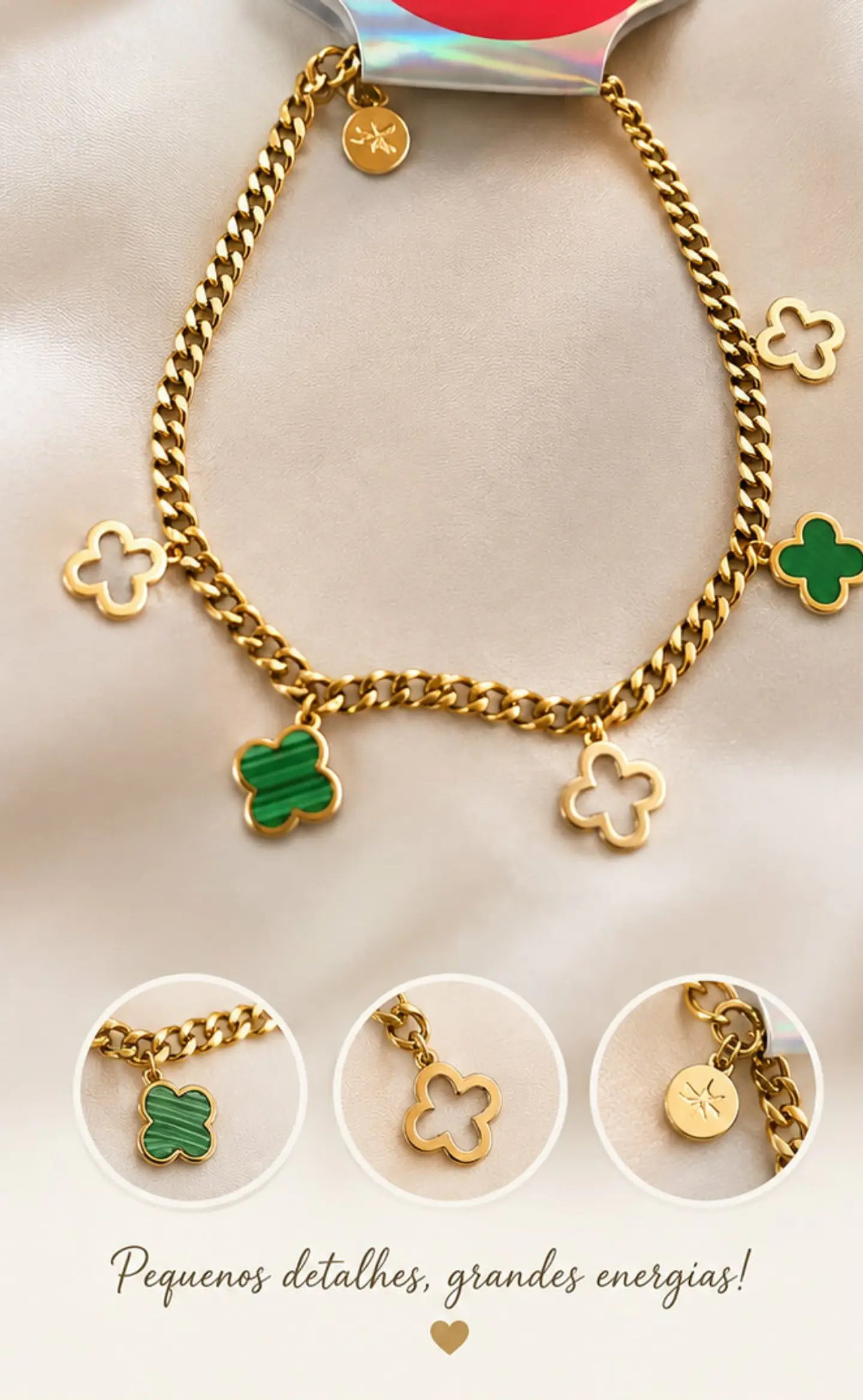 Pulseira trevo da sorte 1