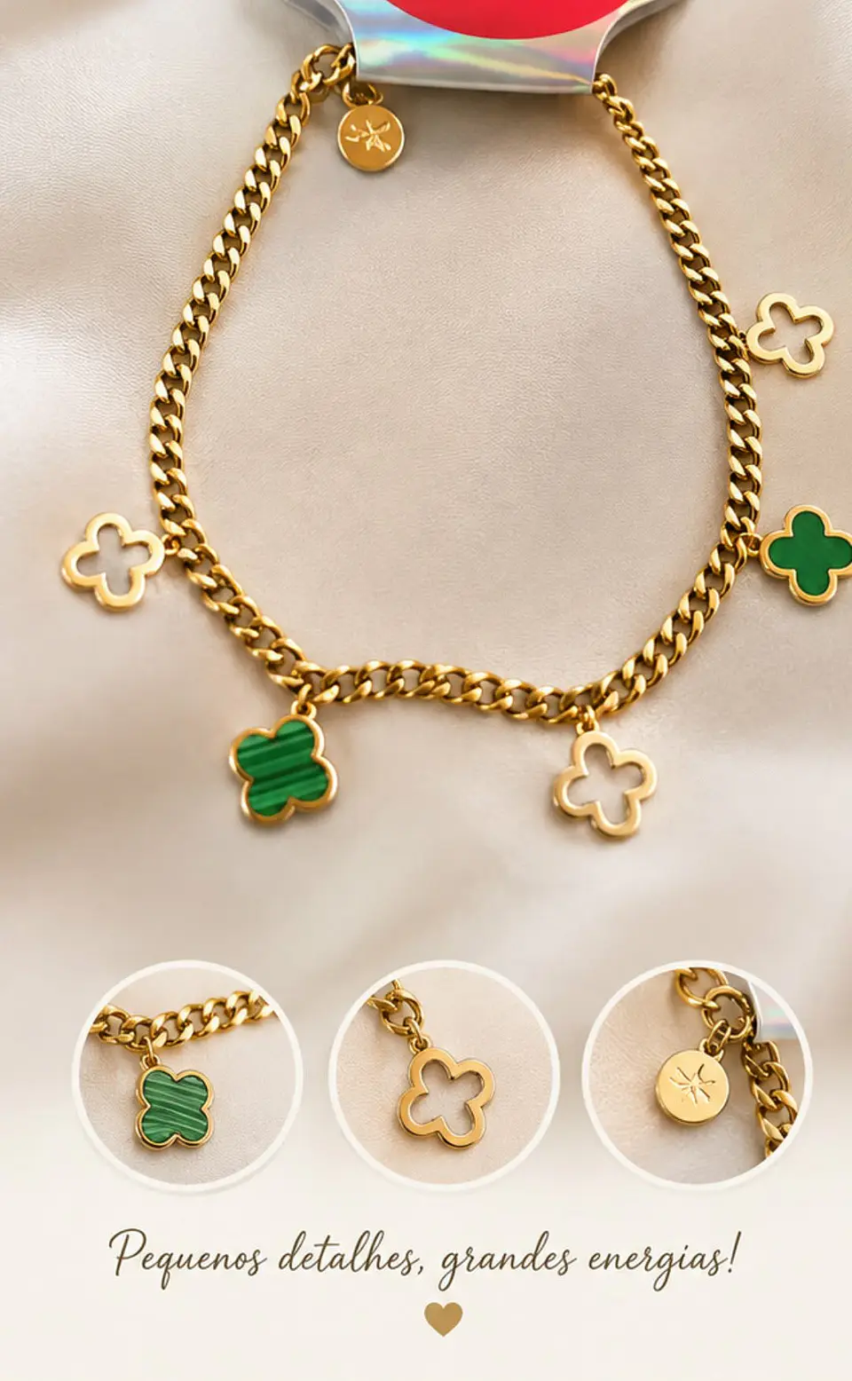 Pulseira trevo da sorte 1