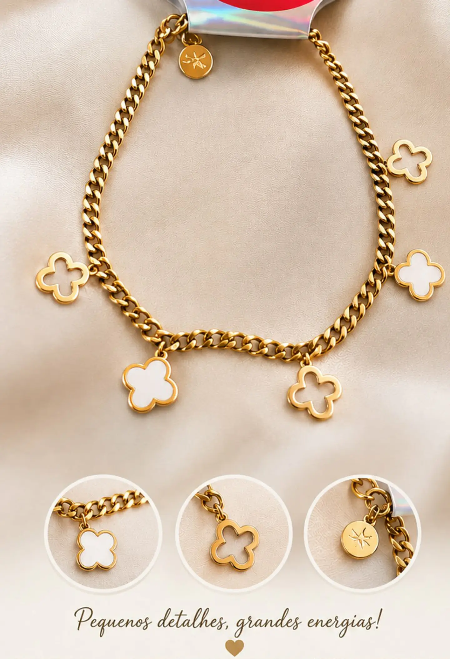 Pulseira trevo da sorte 3