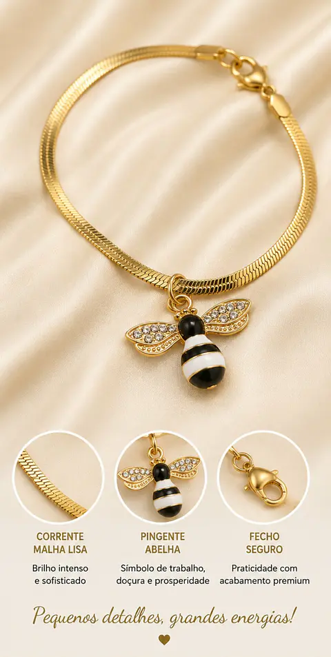 Pulseira abelha da sorte