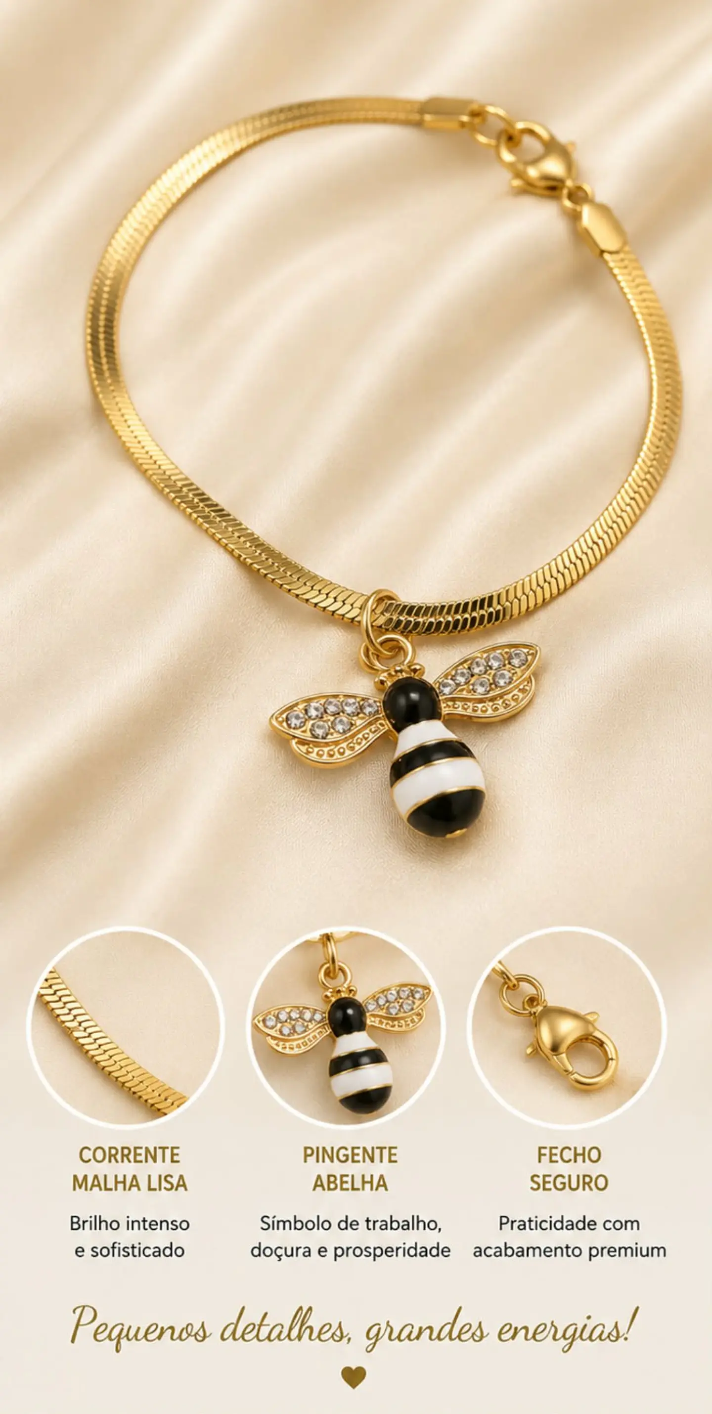 Pulseira abelha da sorte 1
