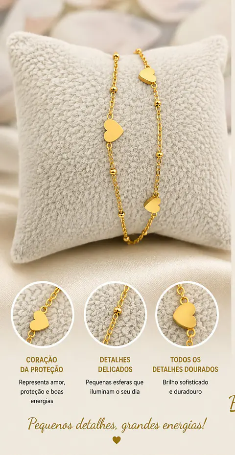 Pulseira coração da sorte