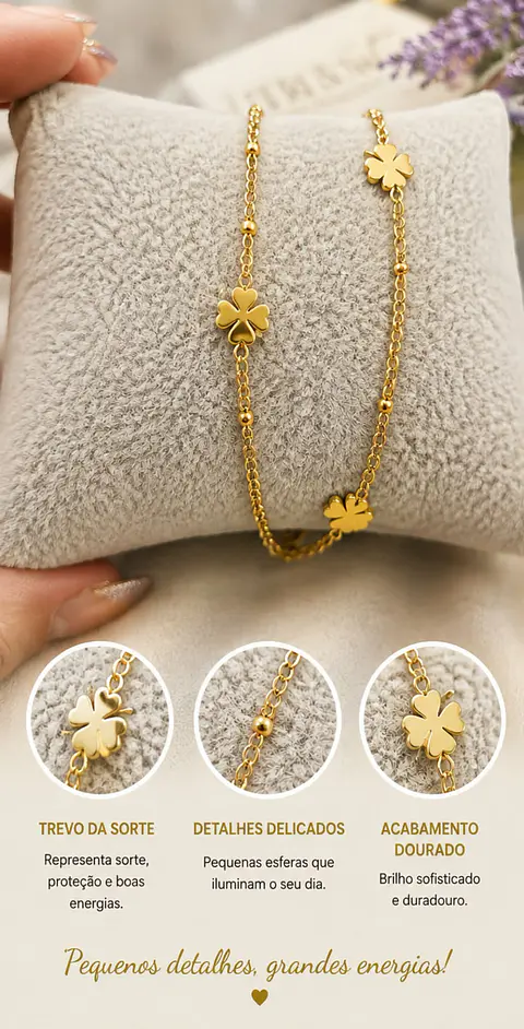 Pulseira trevo da sorte 