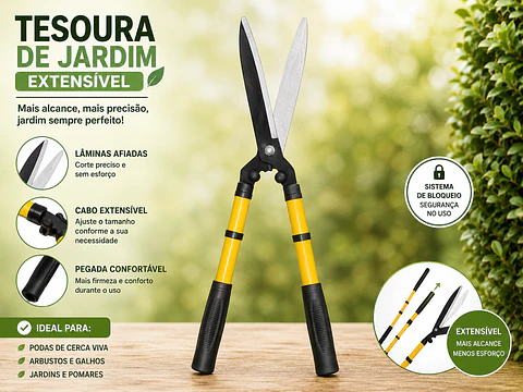 Tesoura de jardim extensível 