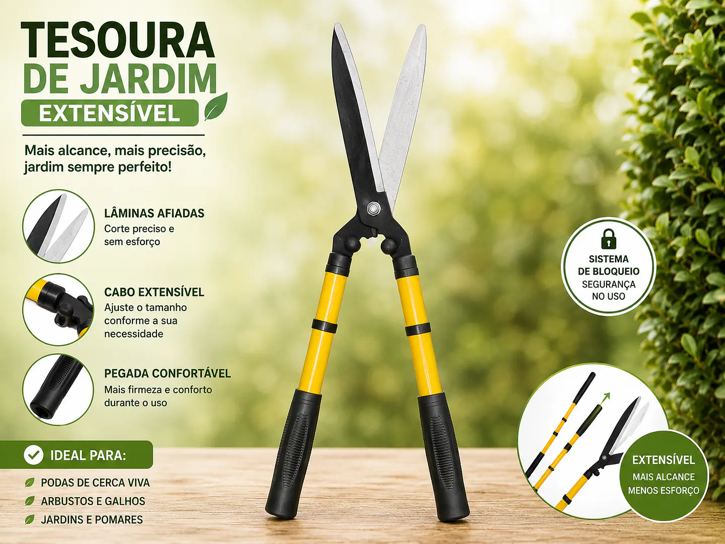Tesoura de jardim extensível  1