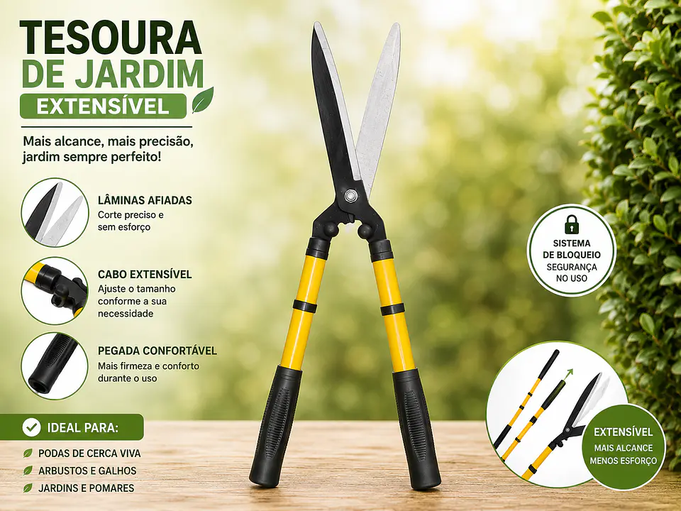 Tesoura de jardim extensível  1
