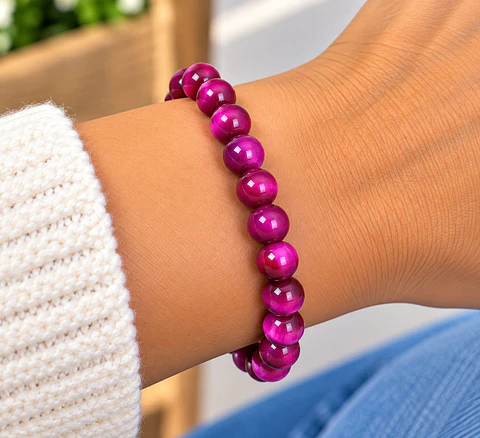 pulseira olho gato rosa