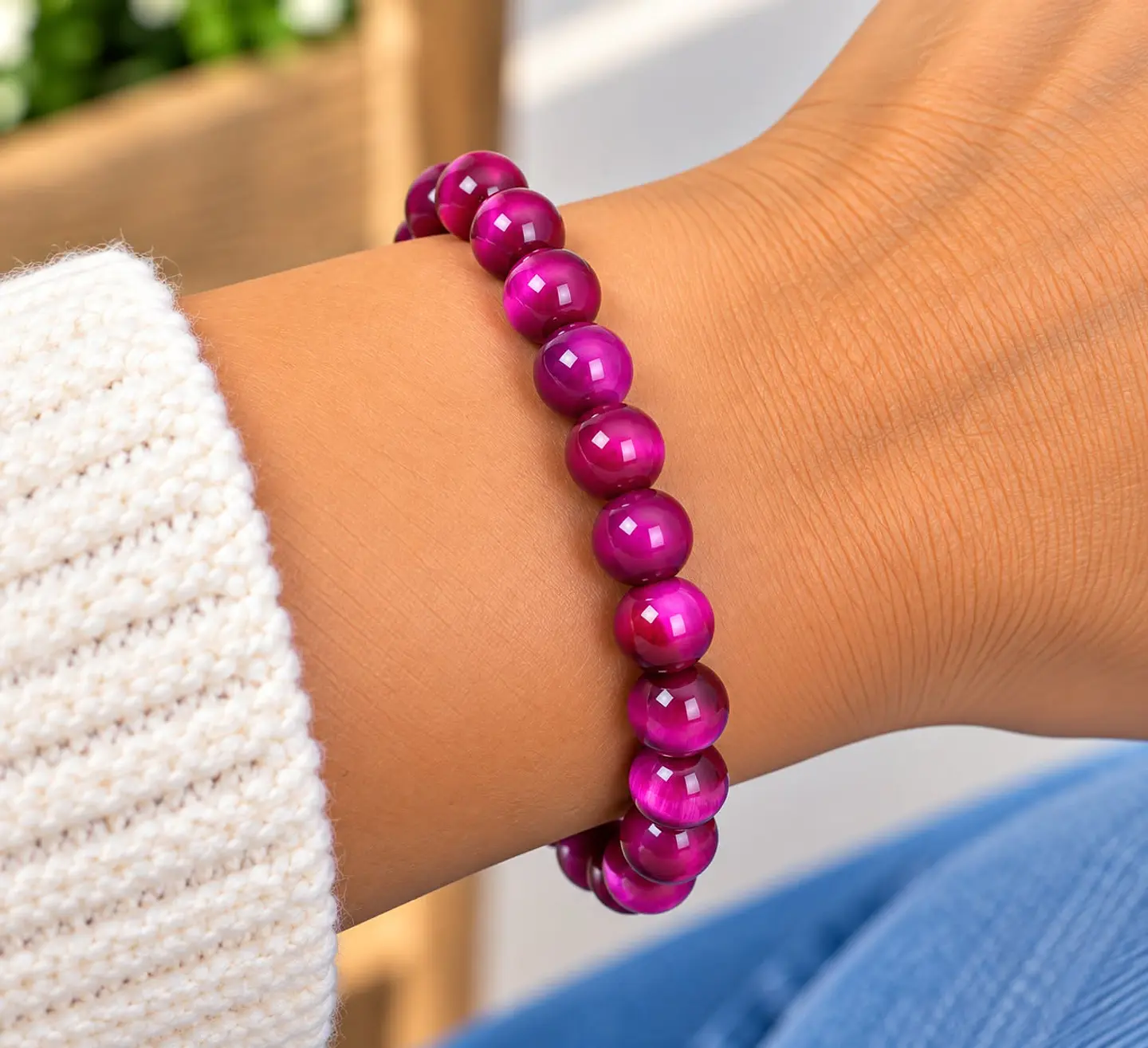 pulseira olho gato rosa 1