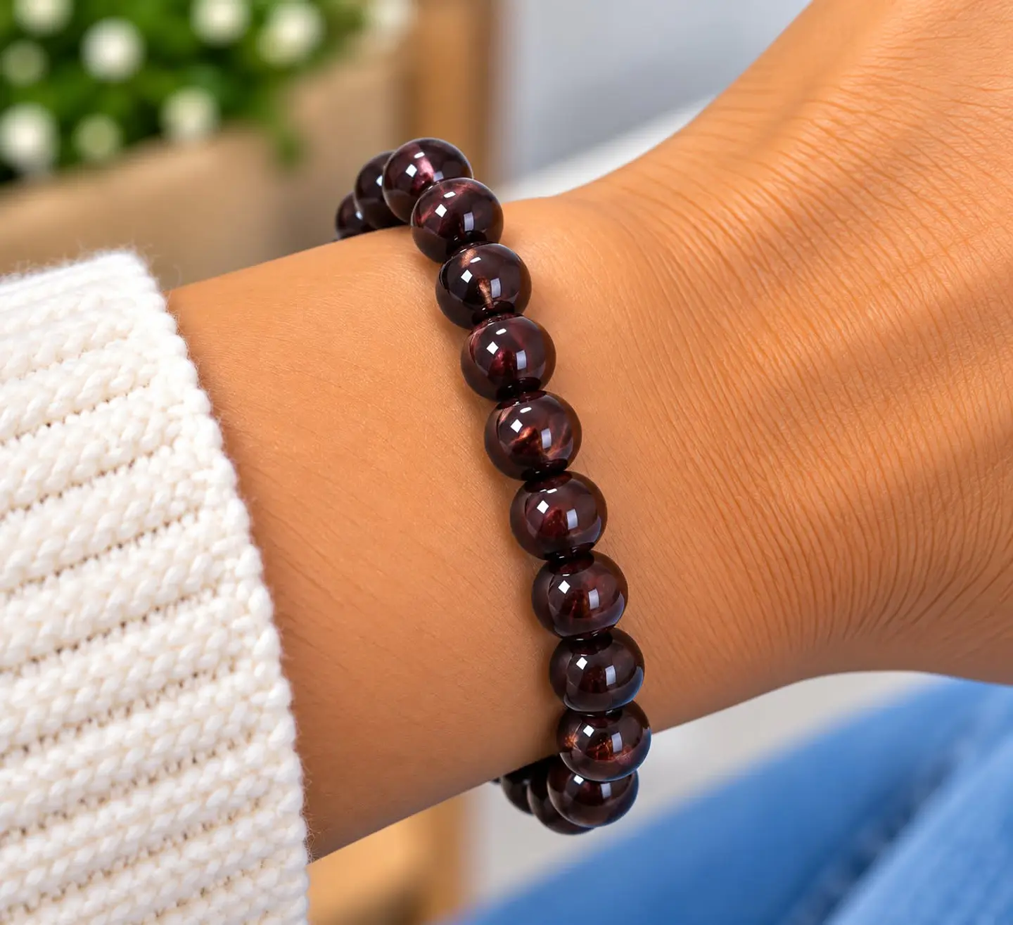 pulseira 🤎 Olho de Tigre Vermelho  1