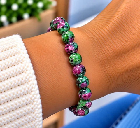 Pulseira 💚💗 Rubí Zoisite