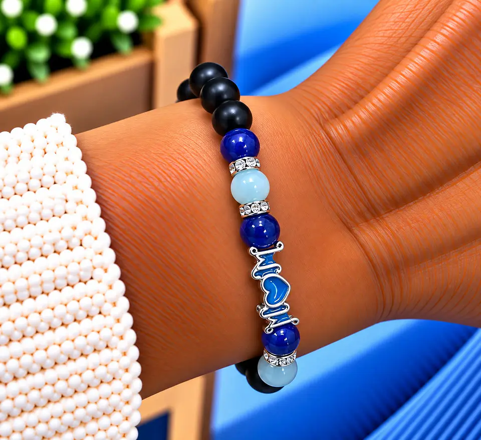 💙 Pulseira de Cristais – Proteção & Serenidade 1