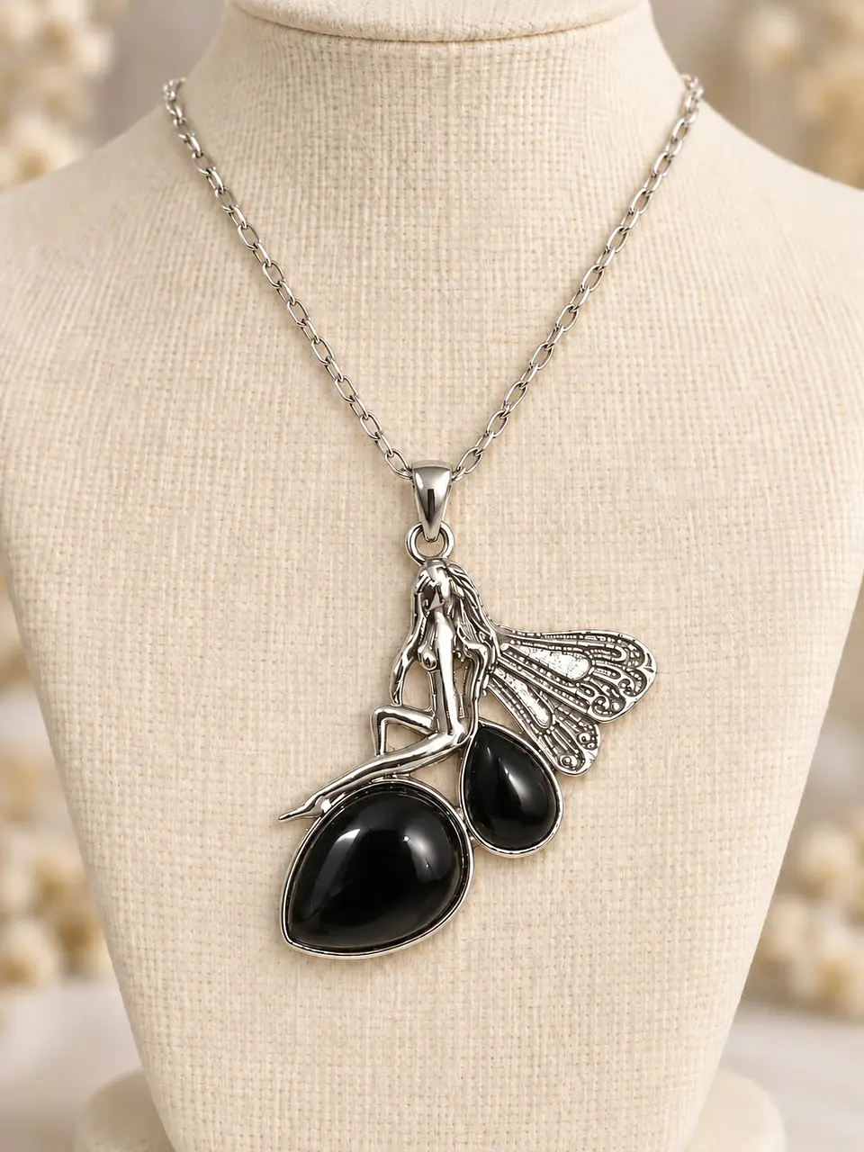 🖤 Colar de fada com pedras de ónix, 1