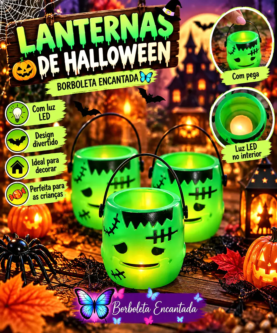 🎃💚 LANTERNAS DE HALLOWEEN – UM ENCANTO ASSUSTADOR! 👻✨ 1