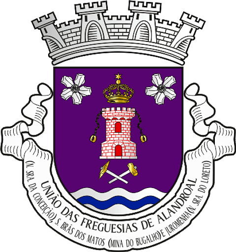 Emblema Bordado Freguesia de Alandroal (Nossa Senhora da Conceição), São Brás dos Matos (Mina do Bugalho) e Juromenha (Nossa Senhora do Loreto) (Alandroal, Évora)