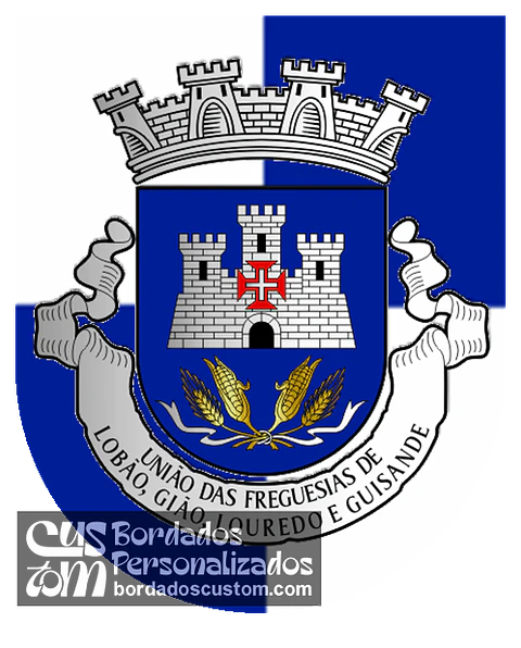 Emblema Bordado Freguesia de Lobão, Gião, Louredo e Guisande (Santa Maria da Feira, Aveiro)