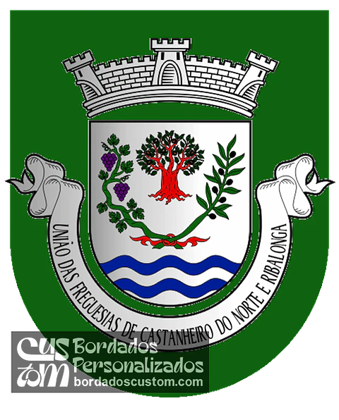 Emblema Bordado Freguesia de Castanheiro do Norte e Ribalonga (Carrazeda de Ansiães, Bragança)