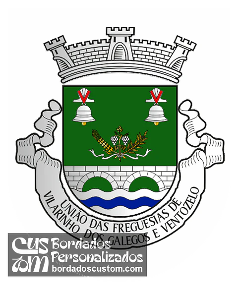 Emblema Bordado Freguesia de Vilarinho dos Galegos e Ventozelo (Mogadouro, Bragança)