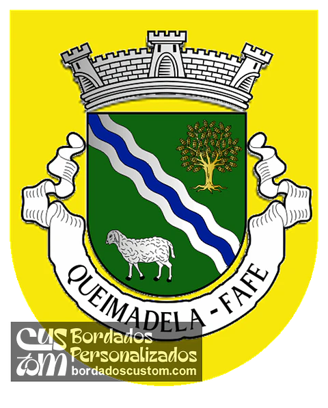Emblema Bordado Antiga Freguesia de Queimadela (Fafe, Braga)