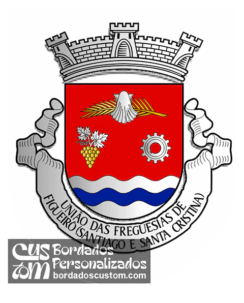 Emblema Bordado Freguesia de Figueiró (Santiago e Santa Cristina) (Amarante, Porto)