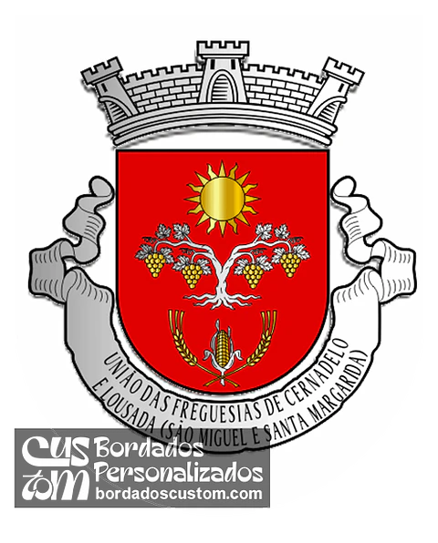 Emblema Bordado Freguesia de Cernadelo e Lousada (São Miguel e Santa Margarida) (Lousada, Porto)