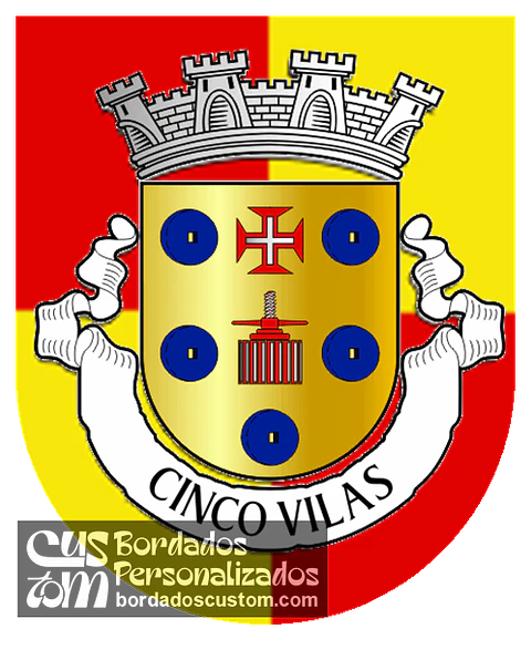 Emblema Bordado Antiga Freguesia de Cinco Vilas (Figueira de Castelo Rodrigo, Guarda)