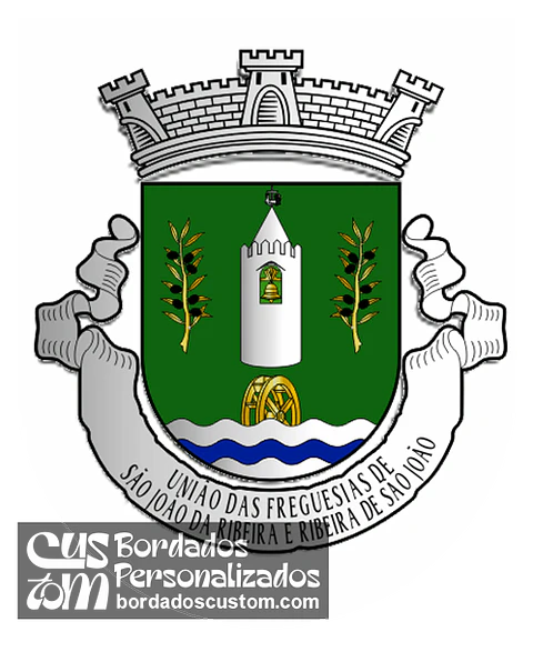 Emblema Bordado Freguesia de São João da Ribeira e Ribeira de São João (Rio Maior, Santarém)