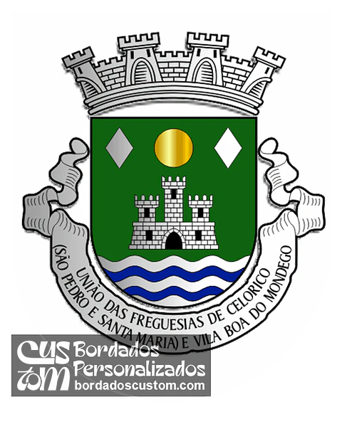 Emblema Bordado Freguesia de Celorico (São Pedro e Santa Maria) e Vila Boa do Mondego (Celorico da Beira, Guarda)