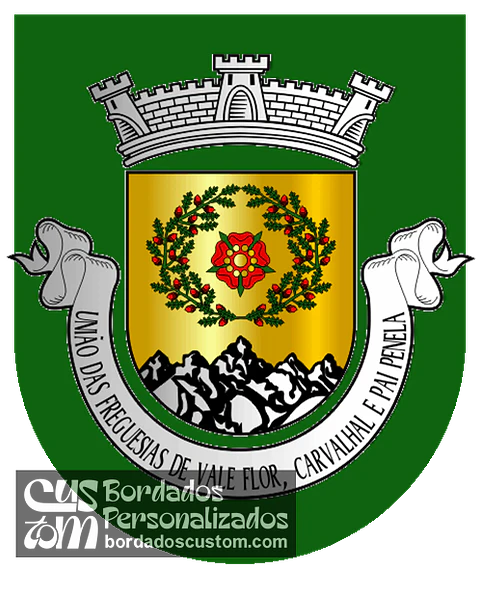 Emblema Bordado Freguesia de Vale Flor, Carvalhal e Pai Penela (Mêda, Guarda)