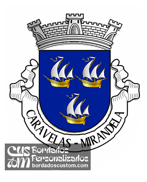 Emblema Bordado Freguesia de Caravelas (Mirandela, Bragança)