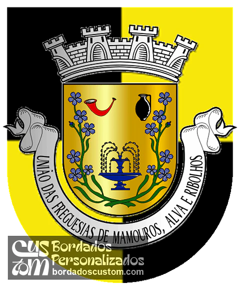 Emblema Bordado Freguesia de Mamouros, Alva e Ribolhos (Castro Daire, Viseu)