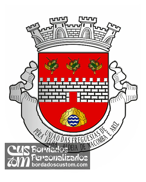 Emblema Bordado Freguesia de Pêra Velha, Aldeia de Nacomba e Ariz (Moimenta da Beira, Viseu)