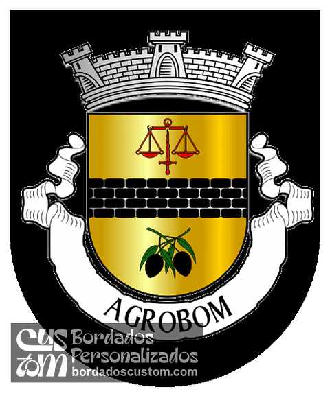 Emblema Bordado Antiga Freguesia de Agrobom (Alfândega da Fé, Bragança)