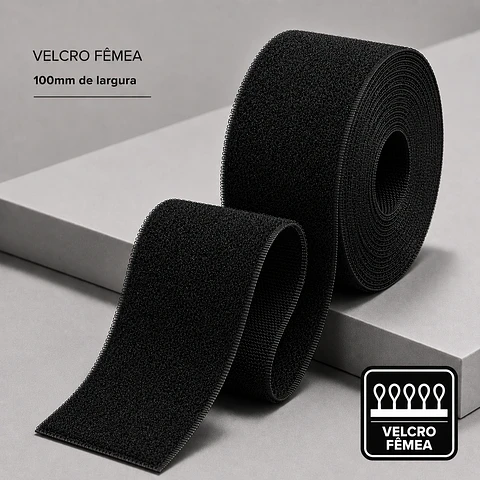 Velcro Fêmea Preto 100mm de Largura