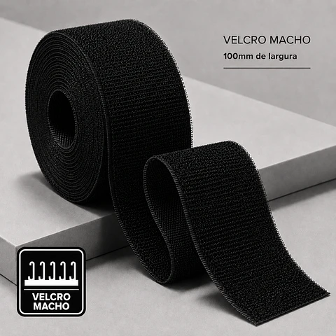 Velcro Macho Preto 100mm de Largura