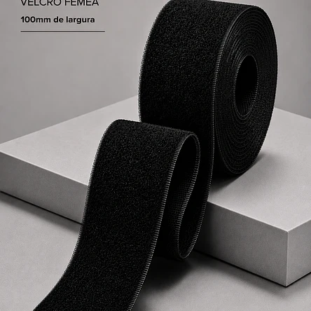 Velcro Fêmea Preto 100mm de Largura 1