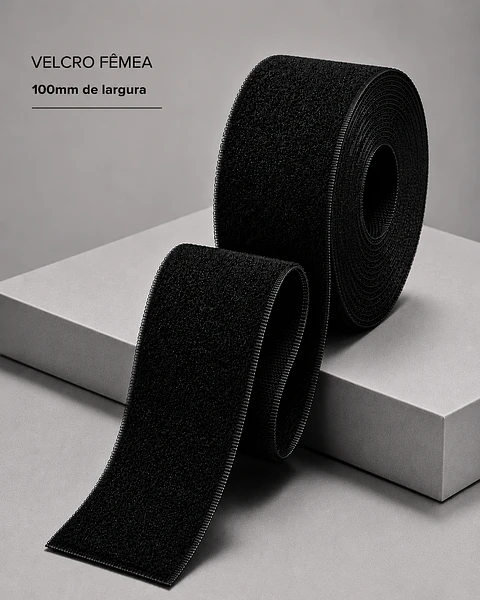 Velcro Fêmea Preto 100mm de Largura