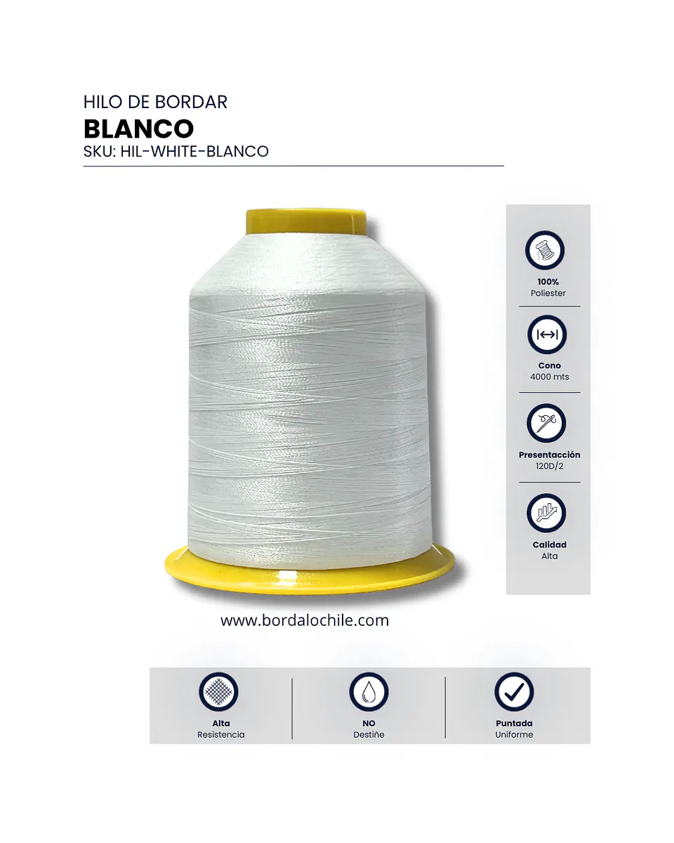 Hilo de Bordar Durafil 120D/2 - Todos los Colores 1