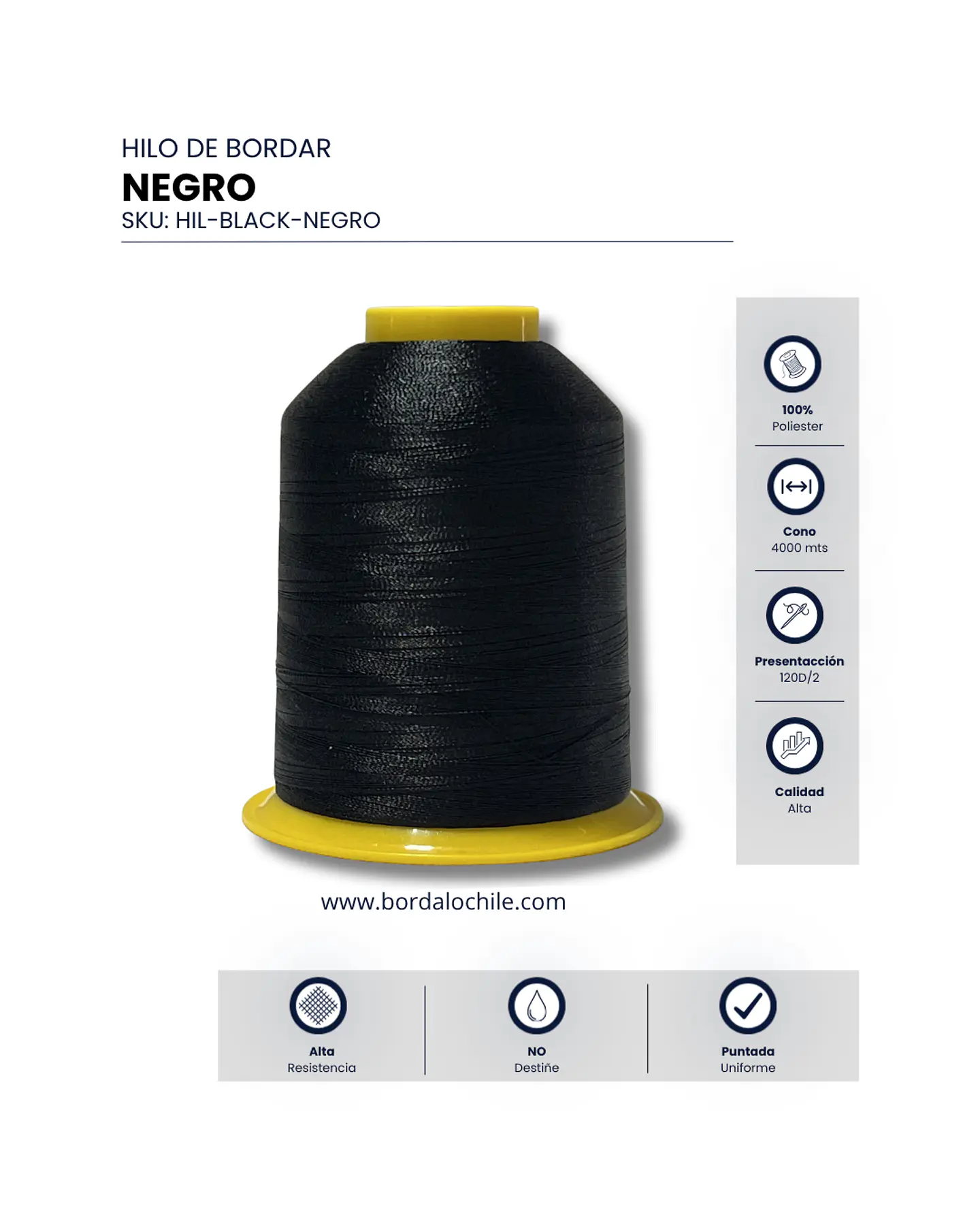 Hilo de Bordar Durafil 120D/2 - Todos los Colores 2