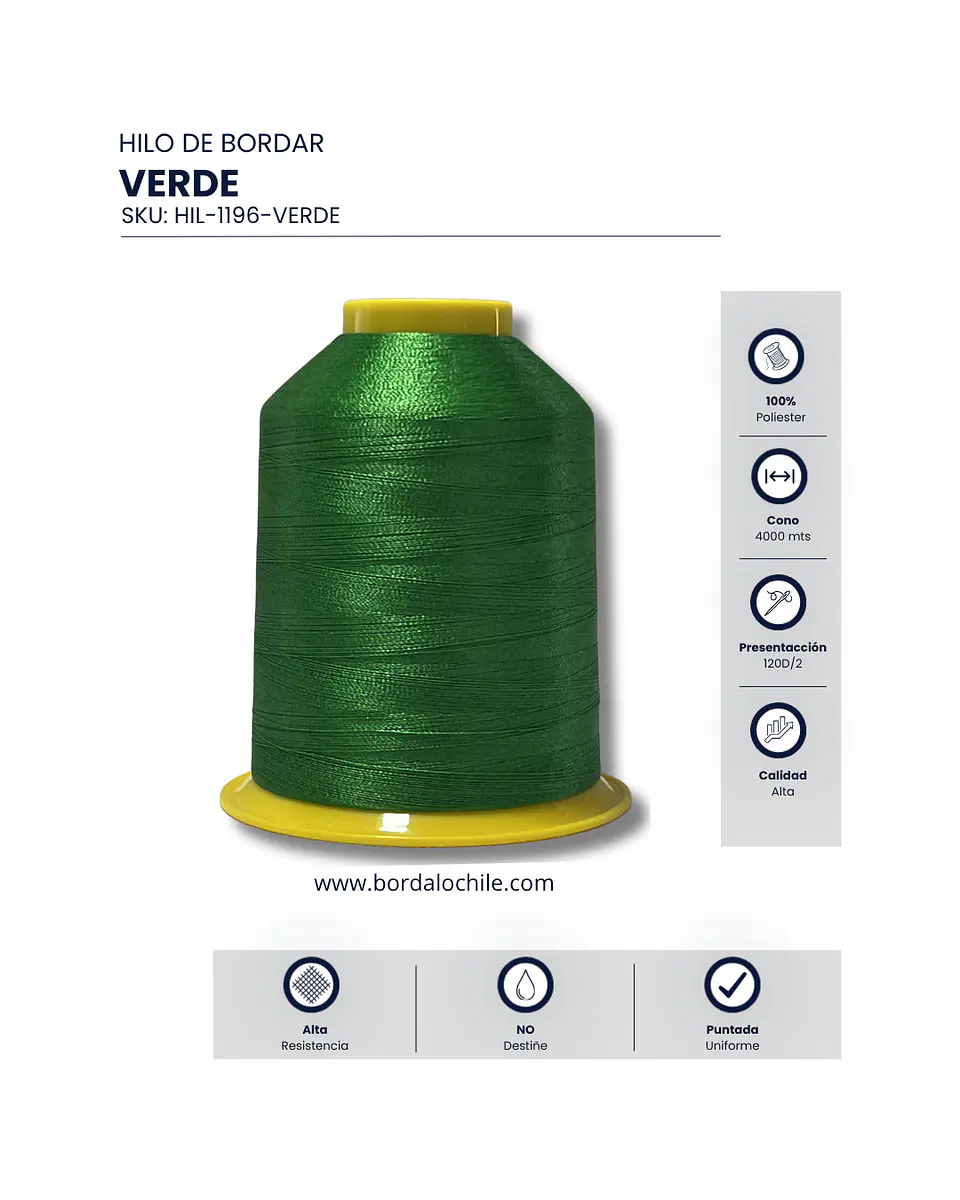 Hilo de Bordar Durafil 120D/2 - Todos los Colores 4