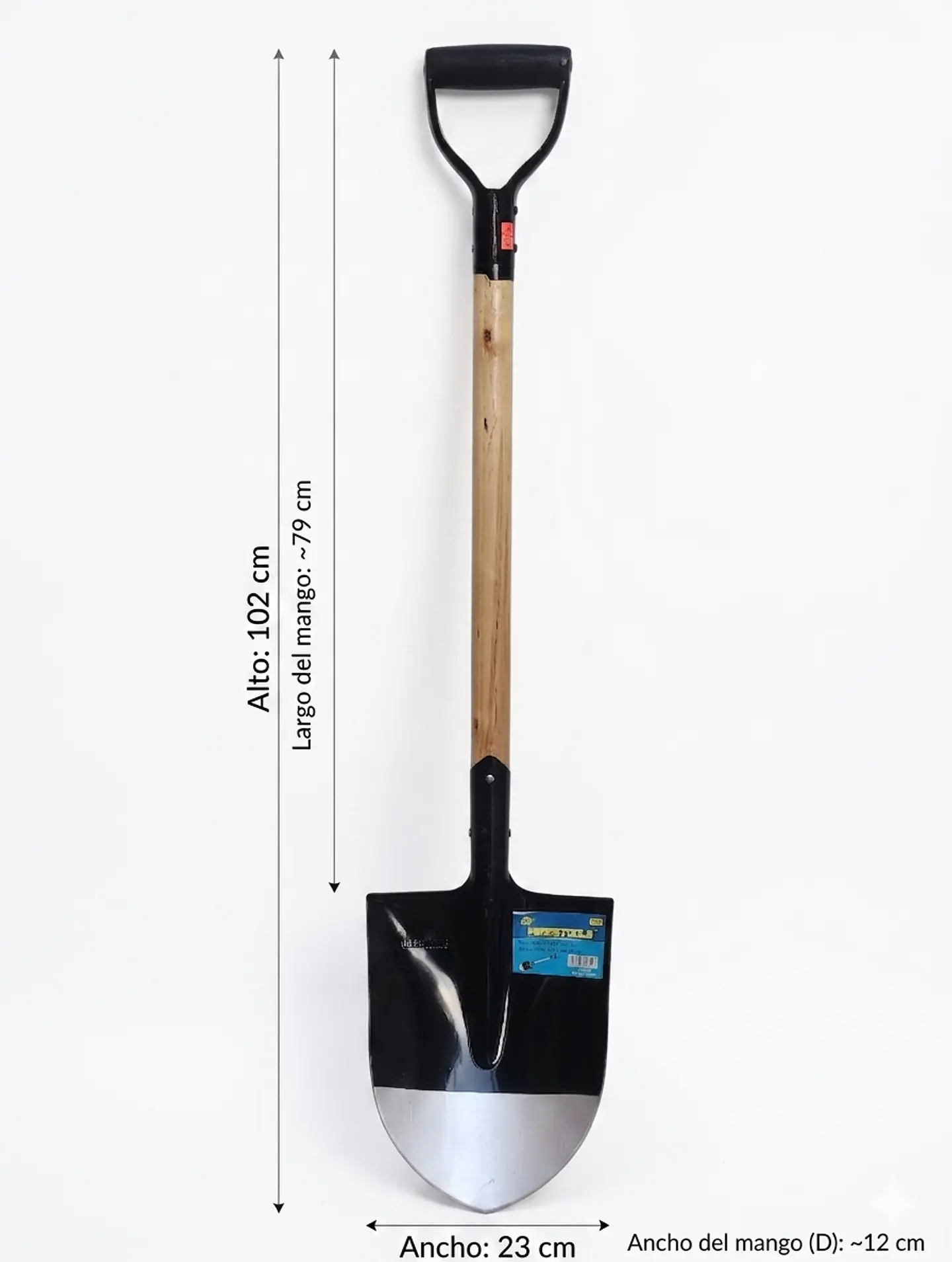Pala punta de huevo mango madera  2