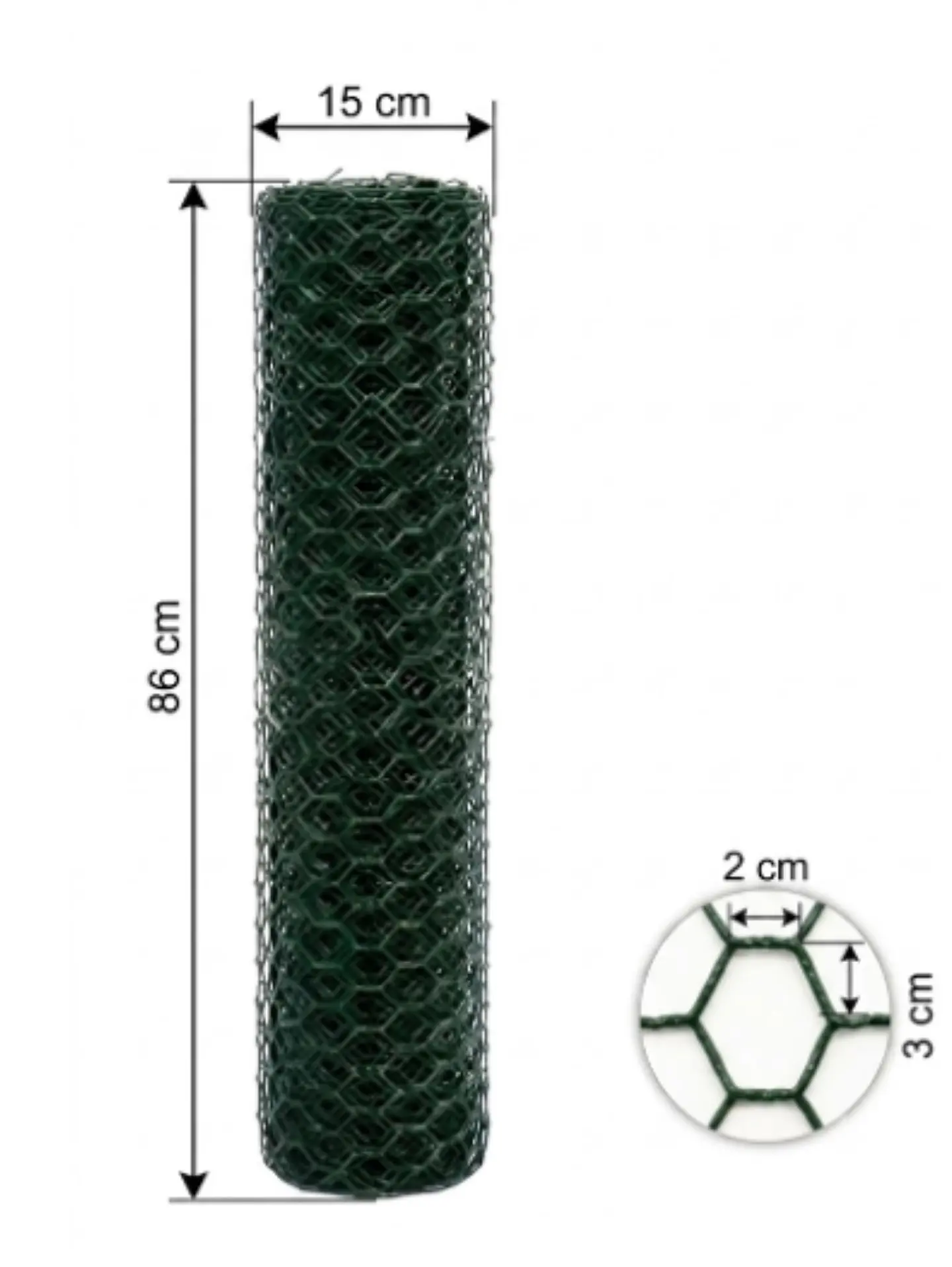 Malla Metálica Hexagonal Revestida en PVC 5m x 0,86m 2