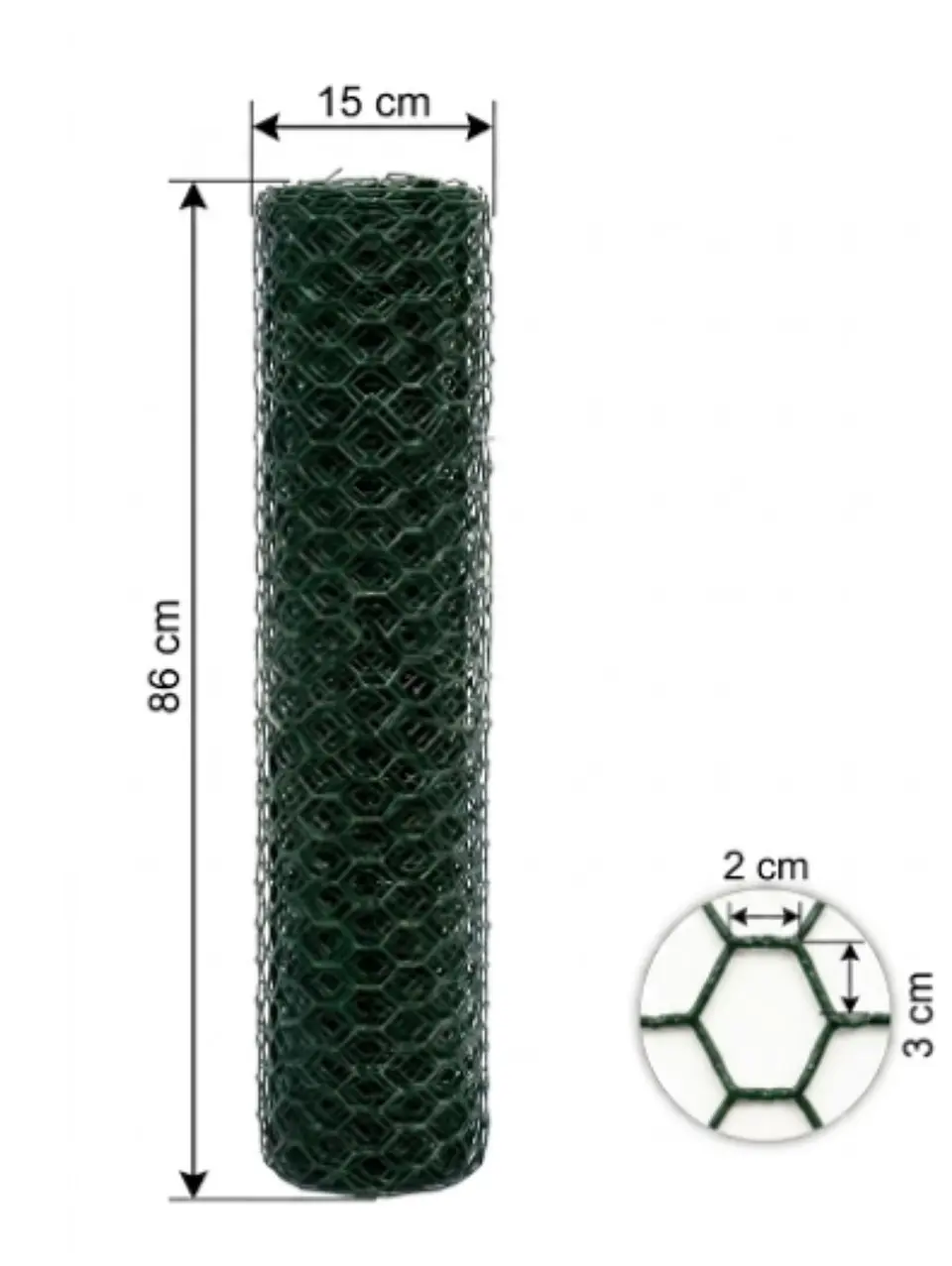 Malla Metálica Hexagonal Revestida en PVC 5m x 0,86m 2