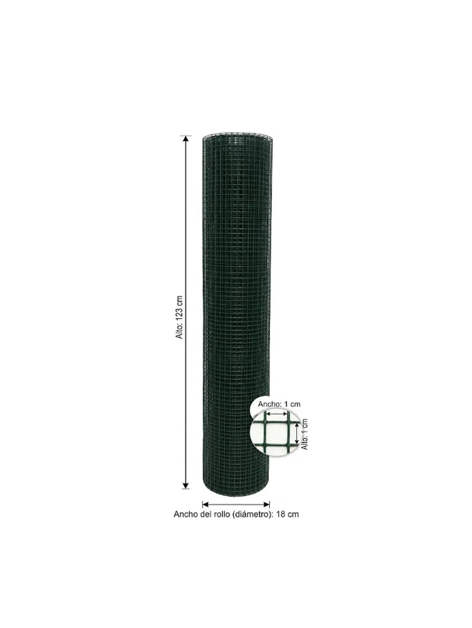 Malla metálica revestida en PVC cuadrada 5 m x 1,2 m 1