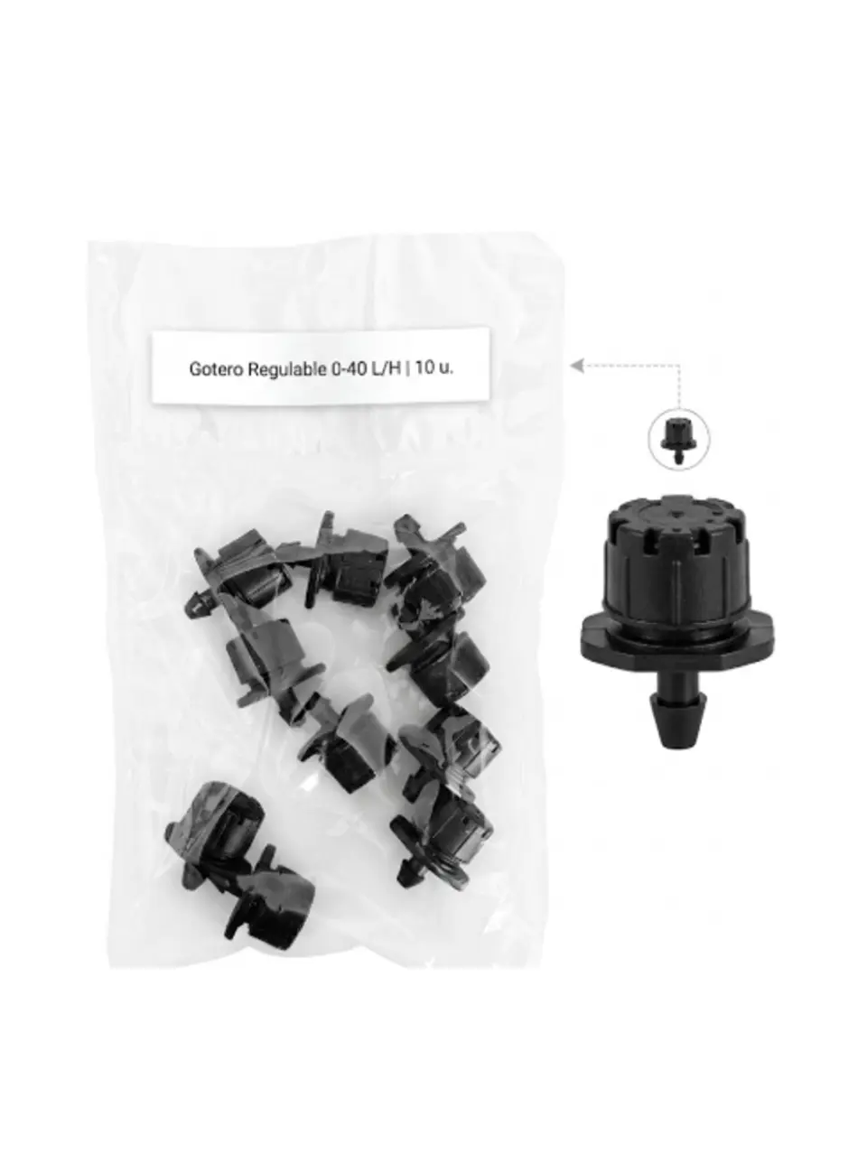 Gotero regulable 0-40 L/H 10 unidades 1