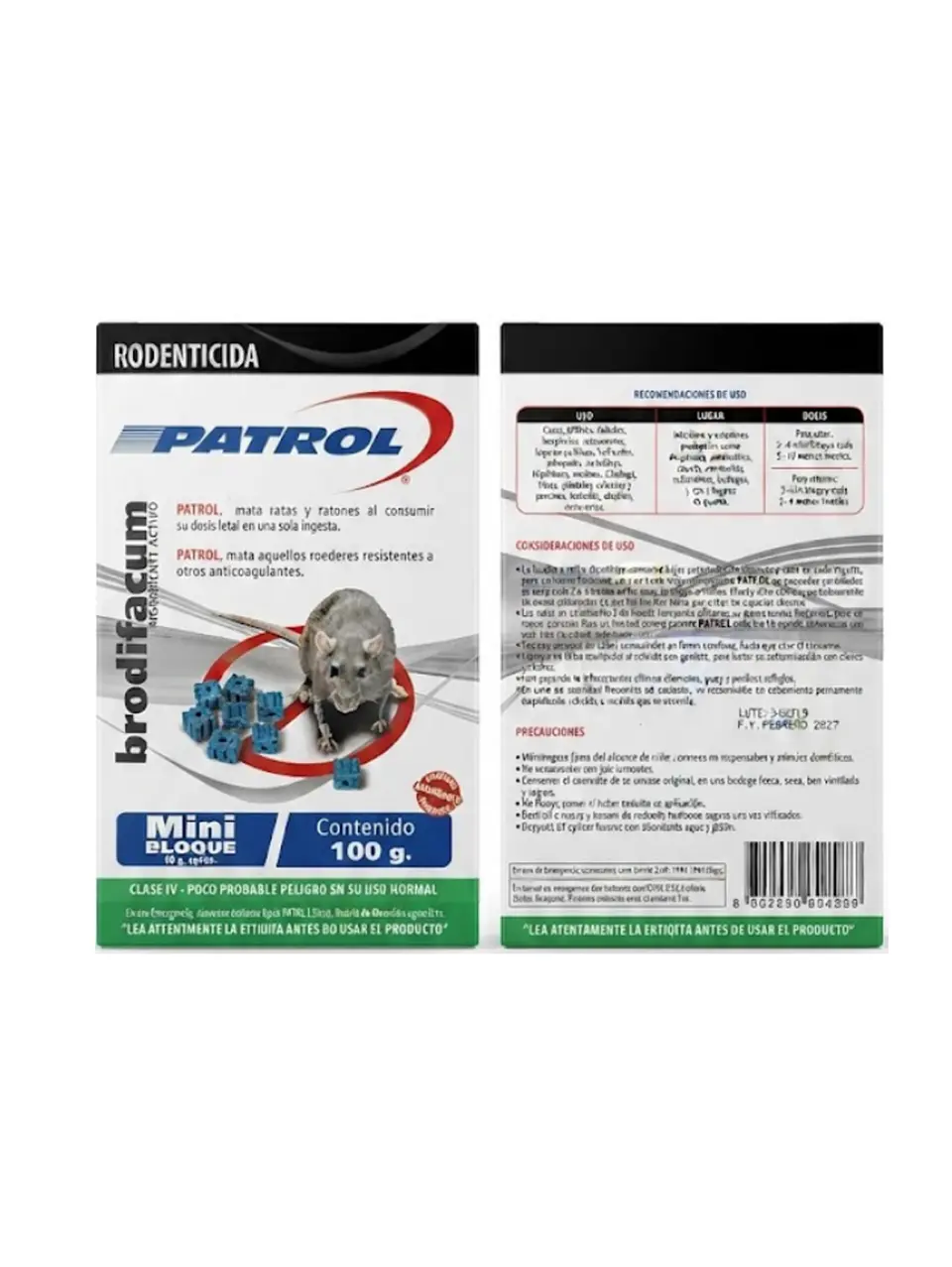 Rodenticida Patrol minibloque 100 gramos 1
